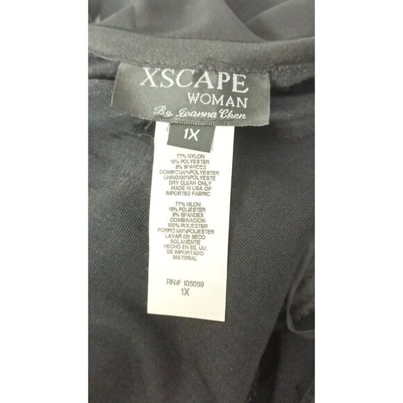 Xscape Womens Black Ruffle Open Front Jacket And Tank Top 2 Piece Set Size 1X - Picture 7 of 9